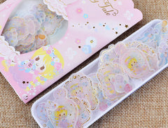 Pastel Princess Sticker Flakes | Translucent Little Fairy Tale Stickers | Fairy Kei Diary Deco Stickers | Planner Supplies | Fairytale Scrapbook (Animal Flower Perfume Bottle / 6 Designs / 36 Pieces)