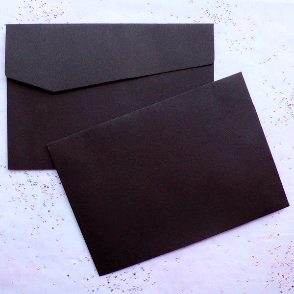CLEARANCE Black Envelopes, Party Invitations, Greeting Card Supplies, MiniatureSweet, Kawaii Resin Crafts, Decoden Cabochons Supplies