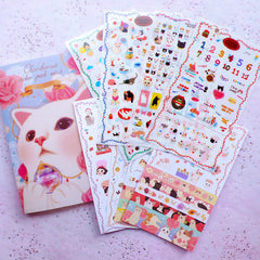 Choo Choo Cat Sticker Pack Version 3 | Kawaii Kitty Planner Stickers | Journal Deco Stickers | Erin Condren Sticker | Filofax Sticker | Cute Animal Stickers (8 Sheets)