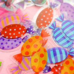 Candy Sticker Flakes | Kawaii Sweets Sticker | Cute Planner Stickers | Diary Deco Stickers | PVC Seal Stickers | Home Decor | Gift Decoration | Card Embellishments (10 Designs / 50 Pieces)