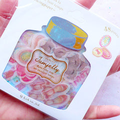 Princess Beauty Stickers with Gold Foil | Pastel Girl Sticker | Kawaii Planner Stickers | Perfume Nail Polish Lipstick Cosmetic Make Up Diamond Animal Mask High Heel Stickers | Sweet 16 Scrapbook | Translucent PVC Stickers (8 Designs / 48 Pieces)