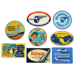 Pan Am Stickers by Traveler's Factory | Pan American World Airways Stickers in Vintage Style | Antique Advertisement Sticker | Travel Journel Sticker | Diary Deco Stickers | Luggage Stickers (8 Pieces)