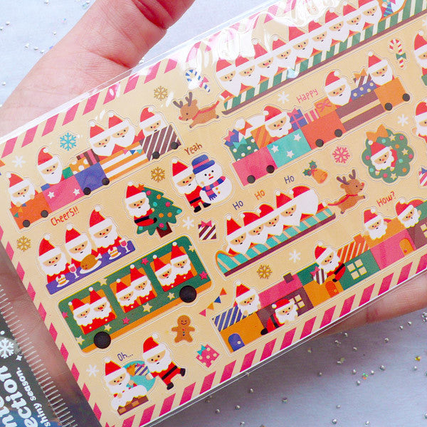 Christmas Planner Stickers | Santa Claus Label | Journal Deco Stickers | Filofax Stickers | Erin Condren Stickers | Kikki K Stickers | Holiday Decoration | December Sticker | Christmas Supplies