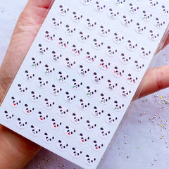Mini Panda Stickers | Animal Bear Stickers | Nail Art Sticker | Life Planner Deco Sticker | Diary Sticker | Journal Decoration | Kawaii Stickers | Resin Crafts | One Point Seal