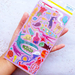 Marine Life Stickers by Mind Wave | Sea Creatures Stickers | Ocean Animal Label | Kawaii Stickers from Japan | Filoxfax Stickers | Erin Condren Stickers | Kikki K Stickers | Card Decoration | Diary Deco Sticker