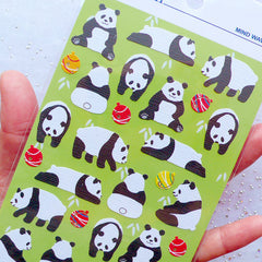 Panda Stickers by Mind Wave | Giant Panda Bear Sticker | Animal Seal Label | Planner Sticker | Kawaii Packaging Supplies | Erin Condren Stickers | Kikki K Stickers | Card Making | Scrapbooking Embellishments