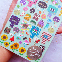 Kimono Stickers by Mind Wave | Japanese Traditional Garment Sticker | Clothing Sticker | Kyoto Sticker | Travel Journal Sticker | Erin Condren Supplies | Planner Decoration | Diary Deco Stickers