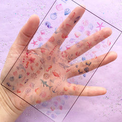 Clear Film with Nautical Designs | Marine Life Embellishment for UV Resin Art | Filling Material for Resin Craft