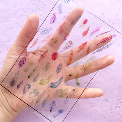Bohemian Bird Feather Clear Film | Boho Embellishment for Resin Art | Colorful UV Resin Filling Materials