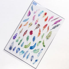 Bohemian Bird Feather Clear Film | Boho Embellishment for Resin Art | Colorful UV Resin Filling Materials