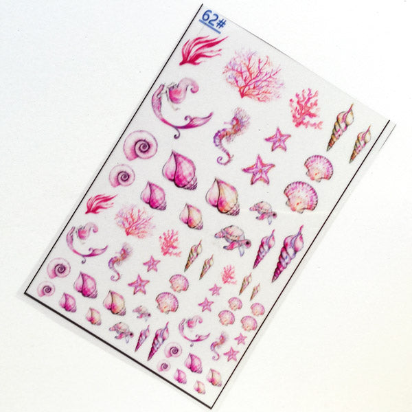 Marine Life Clear Film Sheet | Nautical Resin Fillers | Seashell Embellishment for UV Resin Crafts