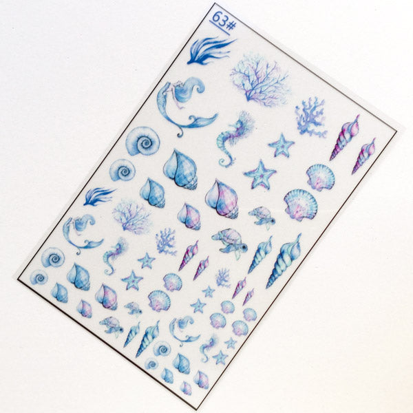 Seashell Clear Film Sheet for UV Resin Art | Marine Life Filling Materials | Nautical Embellishments
