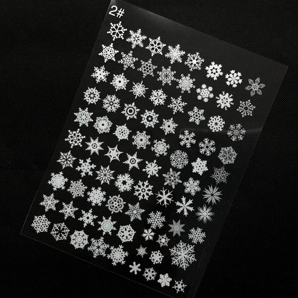 White Snowflake Clear Film Sheet | Resin Inclusions | Kawaii UV Resin Jewelry DIY | Christmas Embellishments