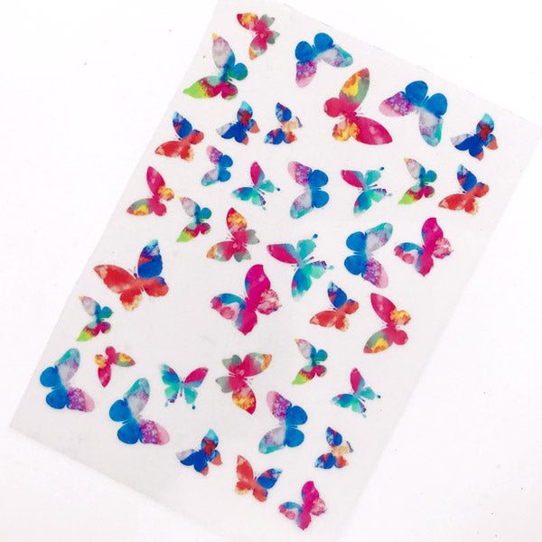 Butterfly Clear Film Sheet in Dreamy Watercolor Style | Kawaii Resin Inclusions | Nature Insect Embellishments | UV Resin Supplies