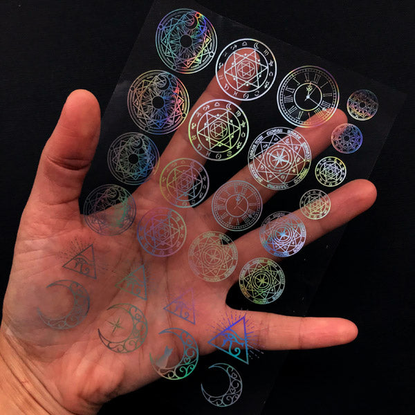 Space Themed Holographic Clear Film for Resin Craft, Spacecraft Rocke, MiniatureSweet, Kawaii Resin Crafts, Decoden Cabochons Supplies