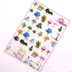 Tree Clear Film Sheet for UV Resin | Spring Autumn Nature Park Sakura Embellishments | Resin Inclusions