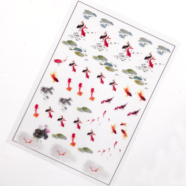 Koi Pond Clear Film Sheet | Goldfish Embellishments | Kawaii Resin Fillers | UV Resin Art Supplies