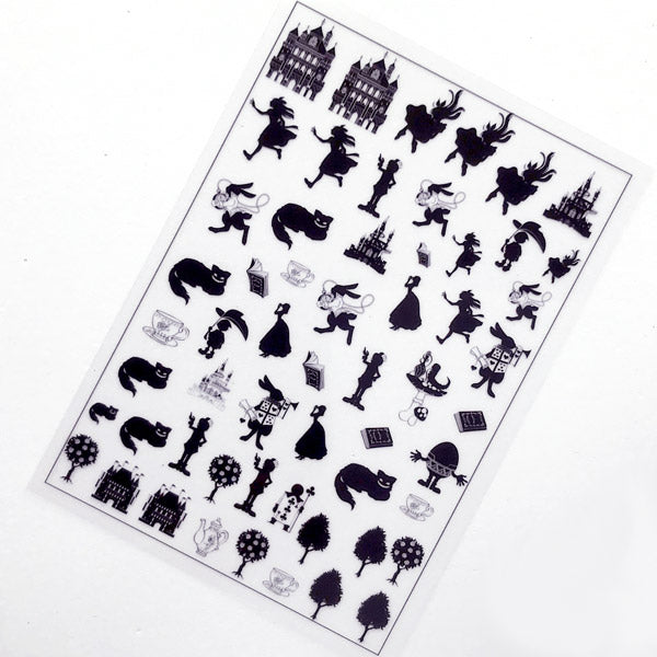 Kawaii Alice in Wonderland Silhouette Clear Film Sheet for Resin Crafts | Resin Inclusion | Fairy Tale Embellishment