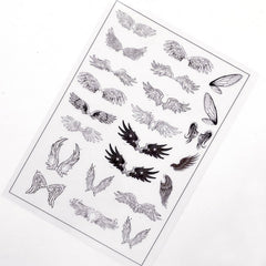 CLEARANCE Pegasus Wing Clear Film Sheet | Black Devil Wings & Angel Wings | Resin Filler | Magical Girl Resin Craft Supplies
