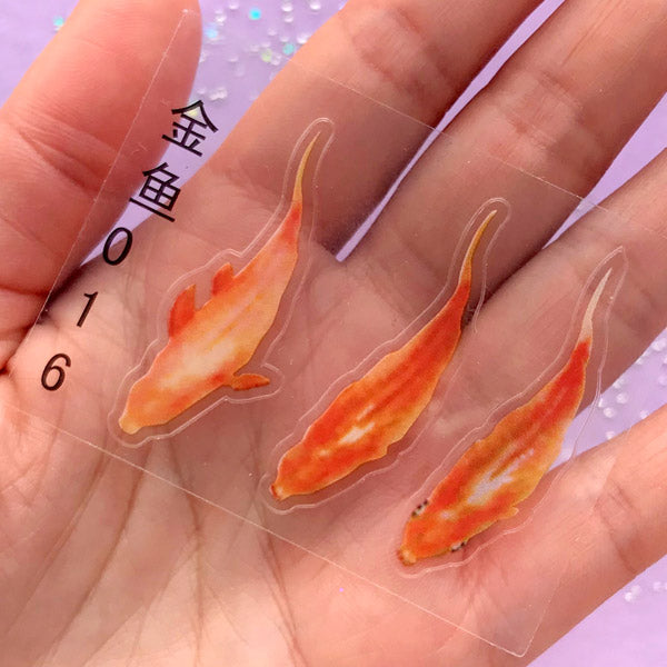 Koi Fish Clear Film Sticker for Resin Koi Pond DIY | 3D Resin Painting Effect | Resin Filler | Resin Craft Supplies (2 Sheets)
