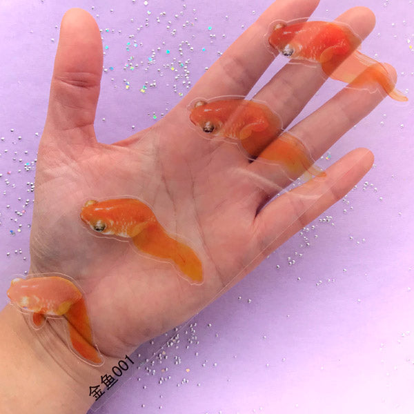 3D Goldfish Clear Film Sticker for Resin Art | 3D Resin Koi Pond Painting | Resin Inclusion (1 Sheet)
