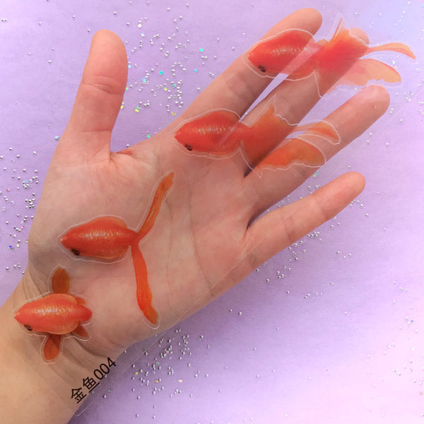Resin Goldfish Painting Sticker with 3D Effect | 3D Resin Goldfish Pond Making | Resin Art Supplies (1 Sheet)