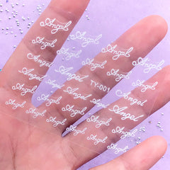 Angel Sticker (White) | Word Clear Sticker for Nail Art | Embellishment for UV Resin Craft | Resin Filler | Resin Inclusion