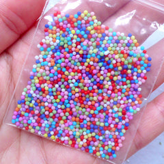 Dollhouse Bubblegum Candy | Miniature Gum Ball Candies | Colorful Nonpareil Sprinkles | Tiny Mini Acrylic Beads (1.5mm / 3 grams)