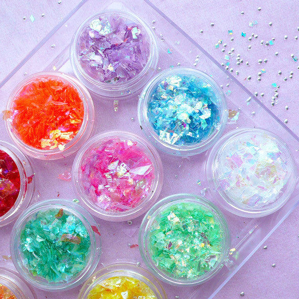 Iridescent Glitter, Holographic Glitter Powder, Glittery Embellishme, MiniatureSweet, Kawaii Resin Crafts, Decoden Cabochons Supplies