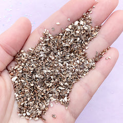 Glass Glitter Sprinkles | Metallic Flakes | Bling Bling Confetti | Nail Deco & Resin Art (Champagne / 10 grams)