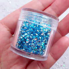 Aurora Borealis Hexagon Confetti | Iridescent Glitter Flakes | Holographic Glitter Roots | Bling Bling Resin Art | Nail Art Sprinkles | Scrapbooking (AB Blue)