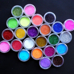 Craft Glitter Powder Assortment | Fine Loose Glitter for Nail Art Decoration | Iridescent Fairy Glitter | Holographic Dust | Kawaii Crafts & Glitter Roots Supplies (24 Colors Mix)