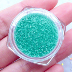 Fake Sugar in Color | Tiny Mini Coral Stones for Nail Design | Artificial Gravel Nail Art | Crystal Powder | Sprinkles for Resin Art | Faux Food Crafts (Green)