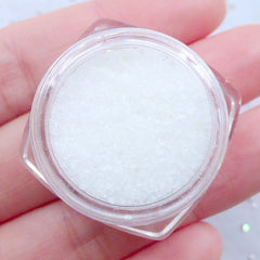 Fake Colored Sugar for Faux Food DIY | Artificial Coral Stones for Nail Design | Crystal Powder | Tiny Mini Gravel Nail Art | Sprinkles for UV Resin Crafts (White)