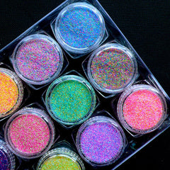Assorted Glitter Powder | Sprinkles for Nail Art | Nail Decoration | UV Resin Art | Card Making | Scrapbook (Assorted Colors / 12pcs)
