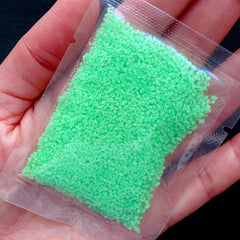 Phosphorescent Sand Particles | Fluorescent Sand | Glow in the Dark Sand | Wishing Jar Pendant | Resin Art (Green / 10 grams)