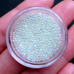 AB Water Droplet Beads for UV Resin Filling | Water Bubble Bead | Water Drop Micro Bead | Kawaii Craft Supplies (AB Transparent Clear / 1mm to 1.5mm / 5g)