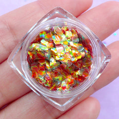 Fish Scale Confetti in Hexagon Shape | Iridescent Mermaid Scales | Aurora Borealis Flakes | Kawaii Crafts (Volcanic Flame)