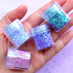Assorted Hexagon Glitter in AB Purple Pink Green (4 pcs) | Iridescent Confetti | Filling Material for Resin Art | Bling Bling Nail Designs