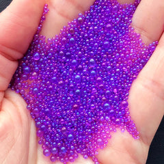 Fake Water Bubble Beads | Iridescent Water Drop Micro Bead | Faux Water Droplet for Resin Art | Resin Inclusions (AB Dark Purple / 1mm to 3mm / 5g)
