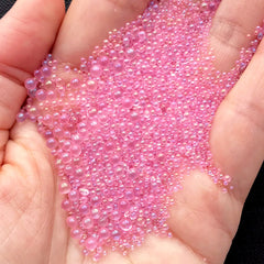 Kawaii Water Bubble Beads in Iridescent Pink | Water Droplet Micro Bead | Faux Water Drops | Resin Filling Materials (AB Light Pink / 1mm to 3mm / 5g)