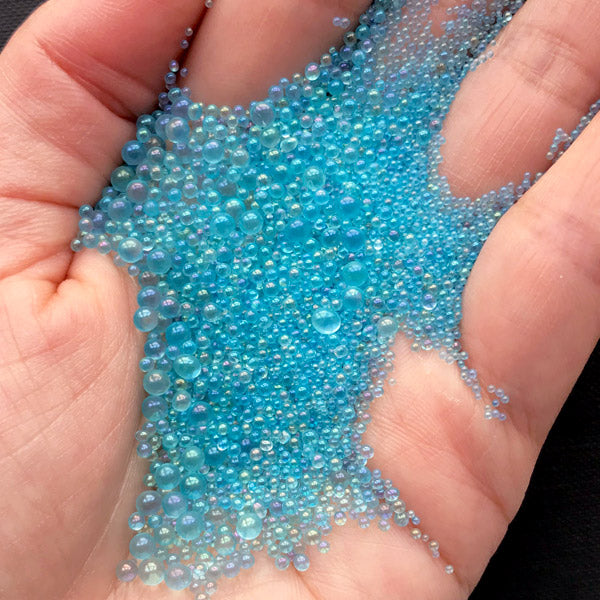 Blue Glitter Beads