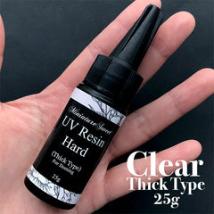 UV Cure Resin | Hard Type Sunlight Curing Resin | Ultraviolet Cured Resin | Solar Activated Resin | Kawaii Resin Crafts (25g / Transparent Clear / Thick Type)