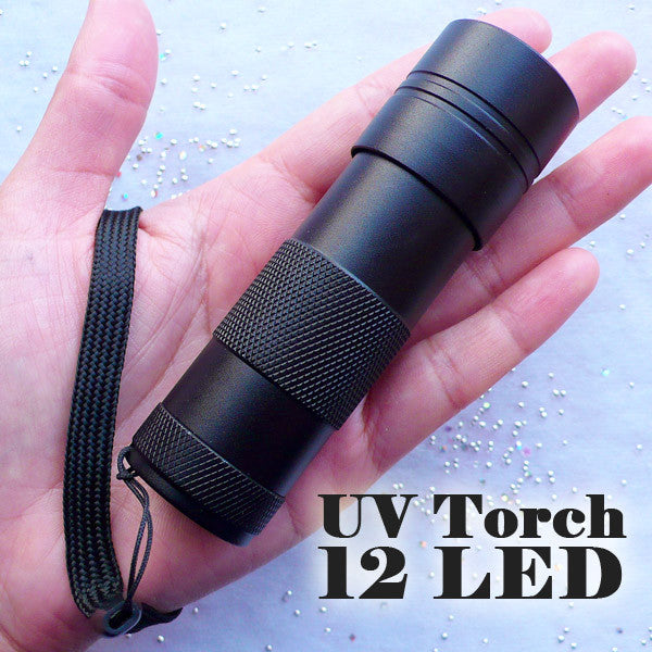 UV Torch, 12 LED Ultraviolet Flashlight, 395nm UV Purple Light, Too, MiniatureSweet, Kawaii Resin Crafts, Decoden Cabochons Supplies