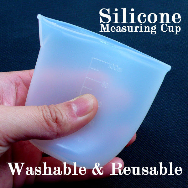 Silicone Measuring Cup, Washable & Reusable Measure Cup, 100ml Dosag, MiniatureSweet, Kawaii Resin Crafts, Decoden Cabochons Supplies