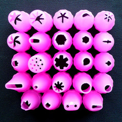 Pipping Tips | Whipped Cream Frosting Tip | Decoden Icing Tip | Kawaii Phone Case Decoration | Sweet Deco (Set of 24pcs)