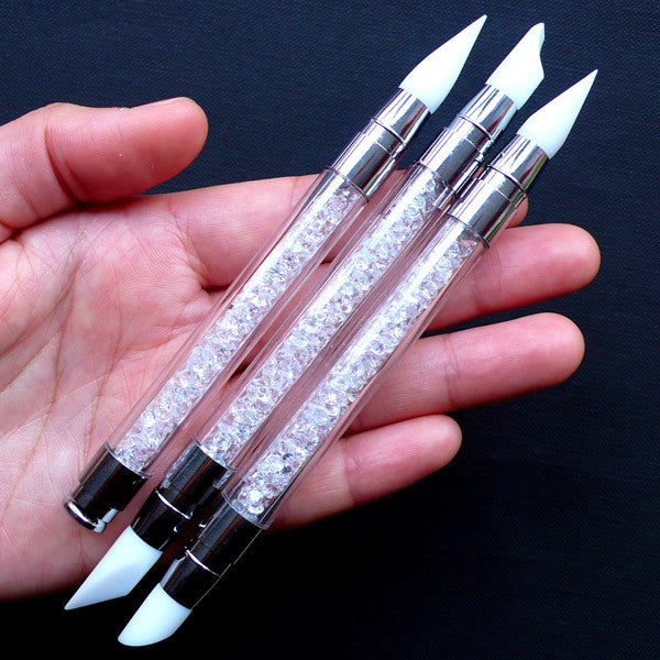 5Pcs Nail Art Sculpture Pen Dual Tipped Silicone Nail Tool