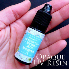 Opaque White UV Resin | Colored Resin | Hard Type Ultraviolet Curing Resin | UV Sunlight Cured Resin | Solar Activated Resin | Kawaii Resin Crafts (10g / Opaque White)