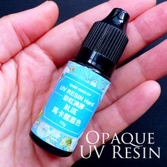 Pastel Colored UV Resin | Hard Type Opaque Resin | Sunlight Curing Resin | UV Cured Resin | Ultraviolet Activated Resin | Kawaii Resin Craft Supplies (10g / Opaque Blue)