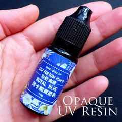 Kawaii Colored UV Resin | Opaque Dyed Resin in Hard Type | Sunlight Cured Resin | Solar Curing Resin | Ultraviolet Activated Resin (10g / Opaque Royal Blue)